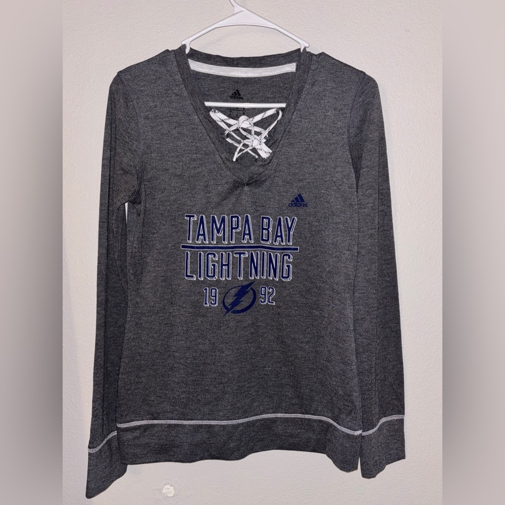NWOT Adidas Women's Gray Tampa Bay Lightning Long Sleeve Tee